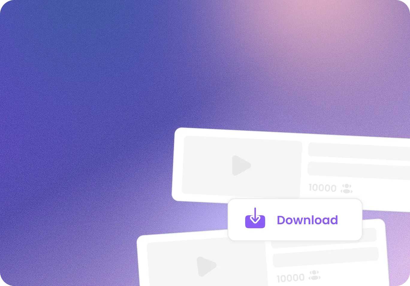 Stacked video previews showing YouTube download buttons